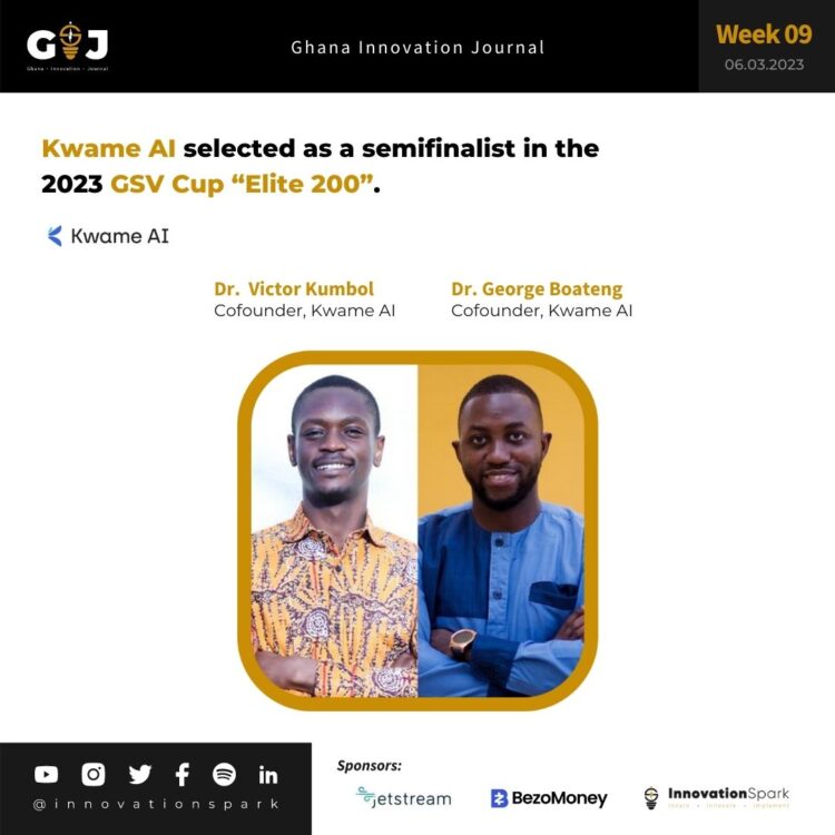 Kwame AI selected as a semifinalist of the 2023  GSV Cup  “Elite 200”