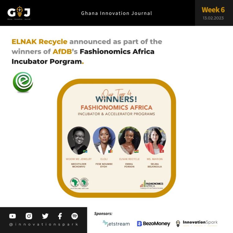 ELNAK Recycle announced as part of the winners of AfDB’s Fashionomics Africa Incubator Porgram