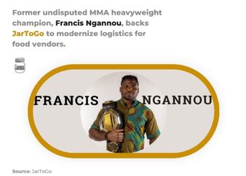 Former undisputed MMA heavyweight champion, Francis Ngannou, backs JarToGo to modernize logistics for food vendors