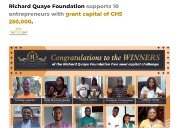 Richard Quaye Foundation supports 10 entrepreneurs with grant capital of GHS 250,000.