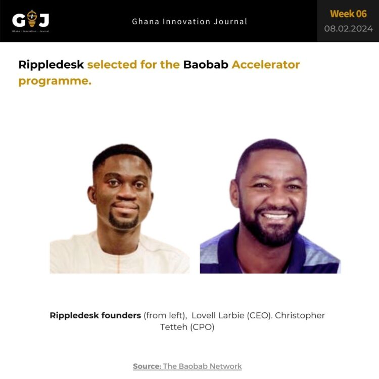 Rippledesk selected for the Baobab Accelerator programme.