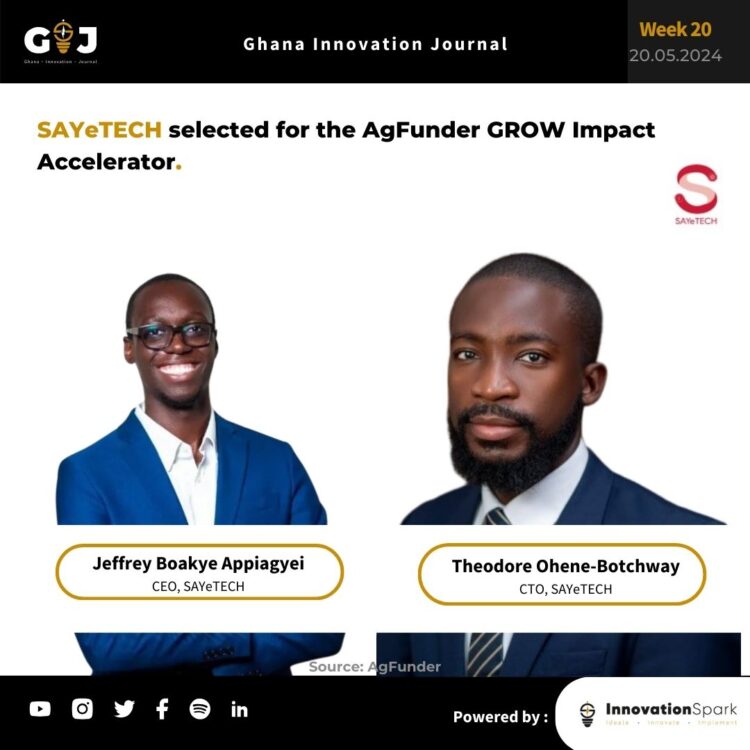 SAYeTECH picked for the AgFunder’s GROW Impact Accelerator.