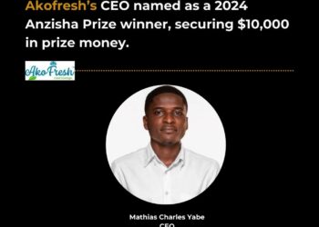 Akofresh’s CEO named as a 2024 Anzisha Prize winner, securing $10,000 in prize money.