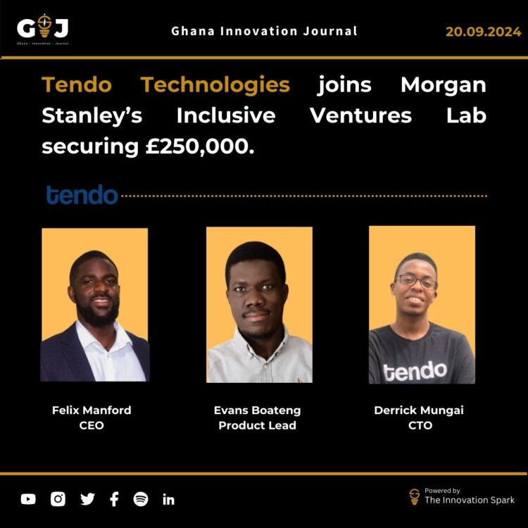 Tendo Technologies joins Morgan Stanley’s Inclusive Ventures Lab securing £250,000.