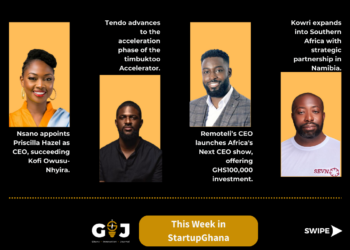 This Week in StartupGhana #31: Tendo gets into the timbuktoo accelerator | Kowri’s journey to the South | Nsano’s new CEO